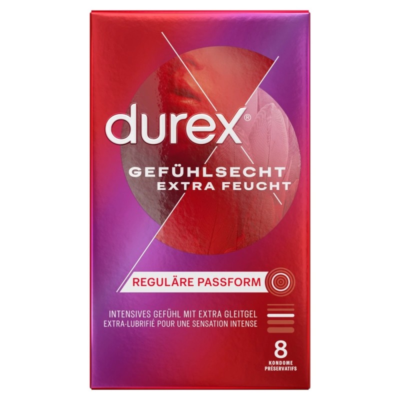 Durex - Prezerwatywy Ze Zbiorniczkiem Nawilżone Gefühl.extra lubr. 8 szt